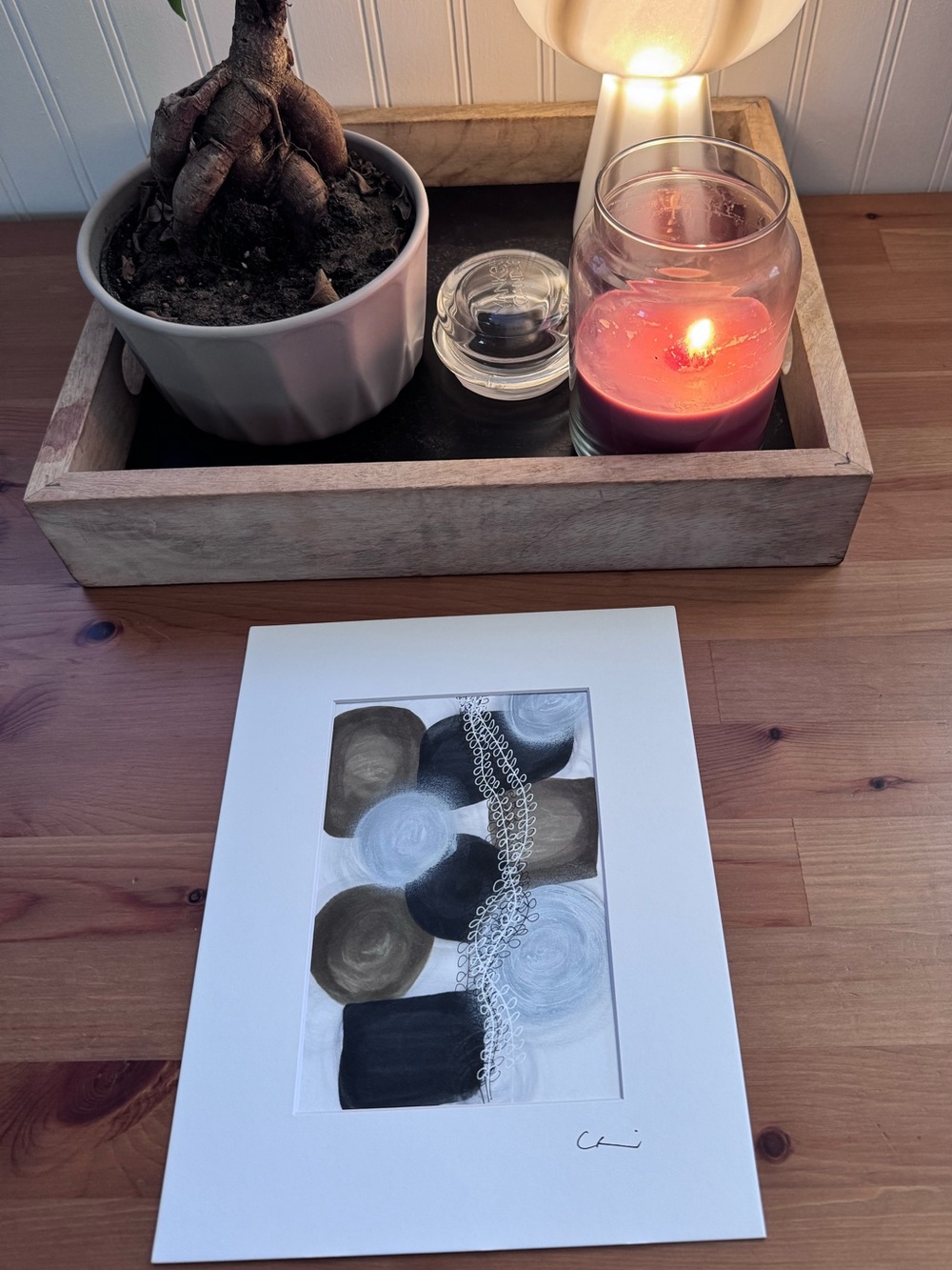 New Original Signed Artwork Ink, Chalk and Marker on Paper